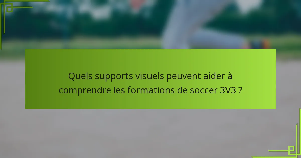 Quels supports visuels peuvent aider à comprendre les formations de soccer 3V3 ?